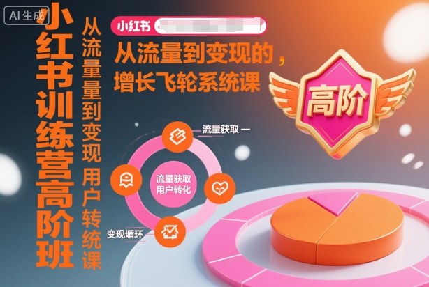 小红书训练营高阶班，从流量到变现的增长飞轮系统课-禾谷轻创网