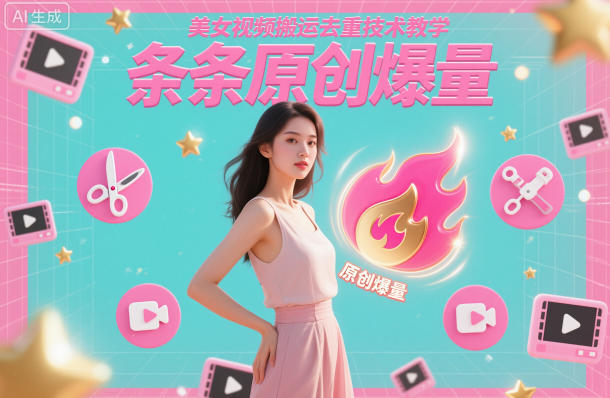 美女视频搬运去重技术教学，条条原创爆量-禾谷轻创网