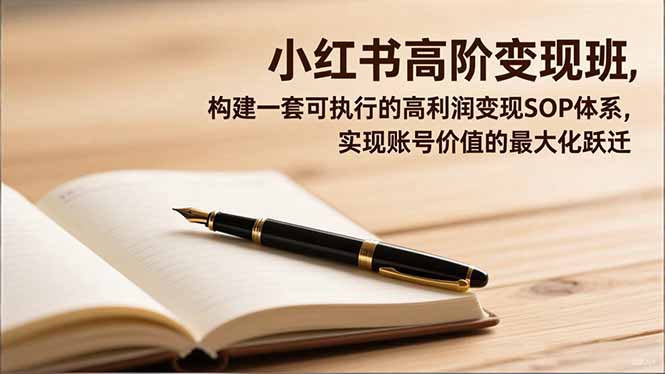 小红书高阶变现班，构建一套可执行的高利润变现SOP体系，实现账号价值的最大化跃迁-禾谷轻创网