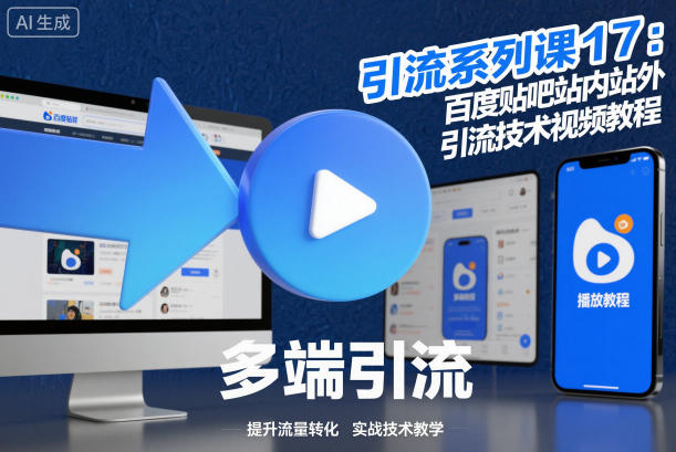 引流系列课17：百度贴吧站内站外引流技术视频教程-禾谷轻创网