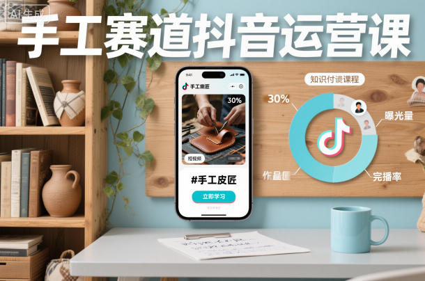 手工赛道抖音运营课，手工赛道流量运营-禾谷轻创网