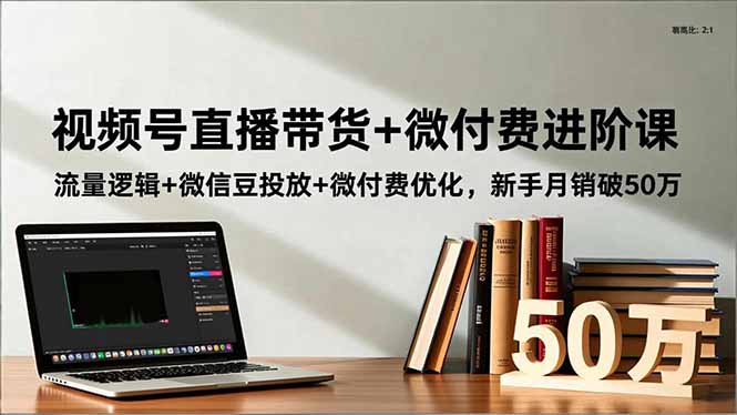 视频号直播带货+微付费进阶课：流量逻辑+微信豆投放+微付费优化，新手月销破50万-禾谷轻创网
