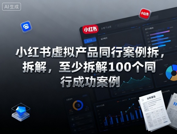 小红书虚拟产品同行案例拆解，至少拆解100个同行成功案例(完结)-禾谷轻创网