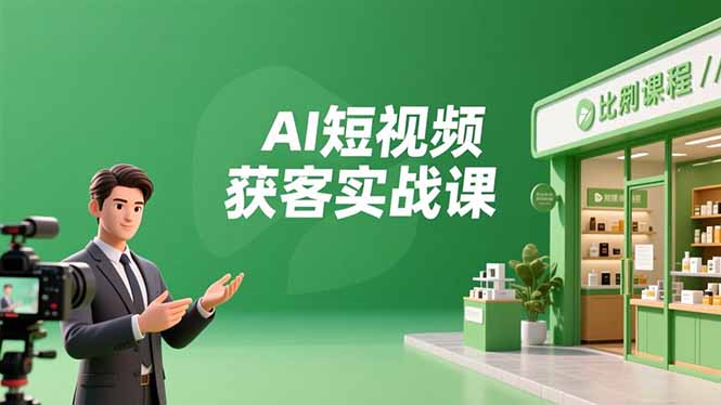 AI短视频获客实战课，数字人创作、实体行业应用、精准引流，30天获取客源月入6万+-禾谷轻创网