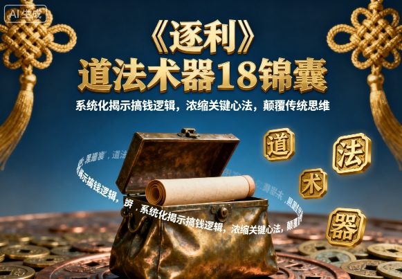 《逐利》道法术器18锦囊，系统化揭示搞钱逻辑，浓缩关键心法，颠覆传统思维(更新)-禾谷轻创网
