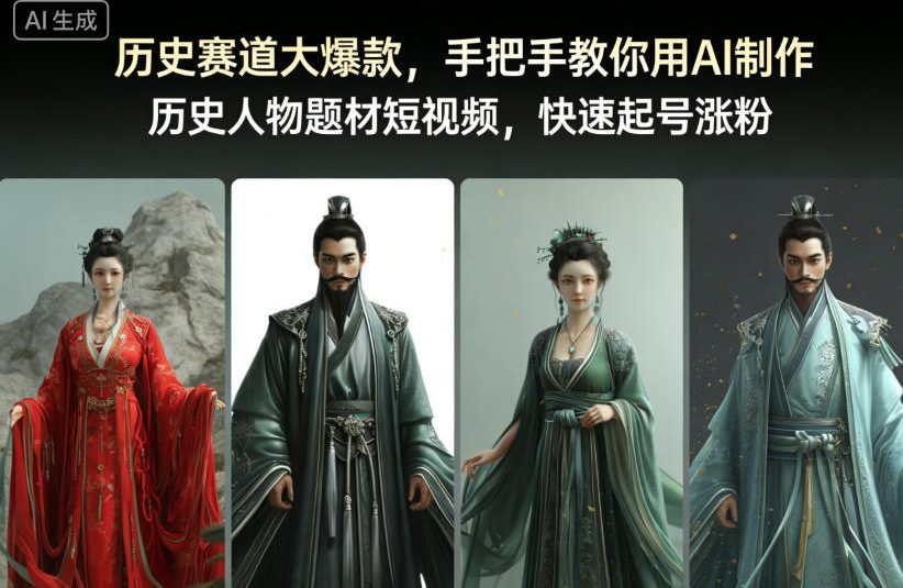 历史赛道大爆款，手把手教你用AI制作历史人物题材短视频，快速起号涨粉-禾谷轻创网