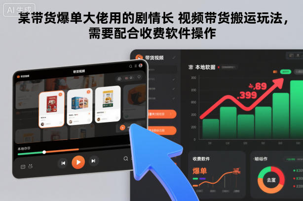 某带货爆单大佬用的剧情长视频带货搬运玩法，需要配合收费软件操作-禾谷轻创网