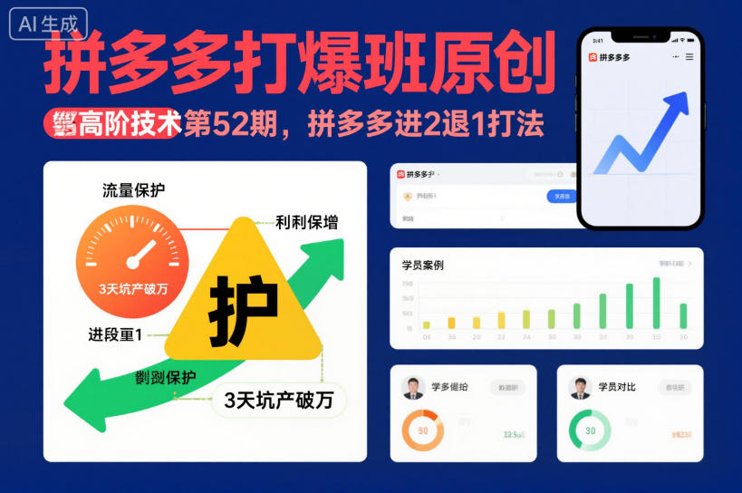 拼多多打爆班原创高阶技术第52期，拼多多进2退1打法-禾谷轻创网