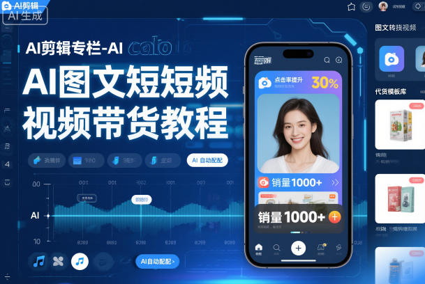 AI剪辑专栏-AI图文短视频带货教程-禾谷轻创网