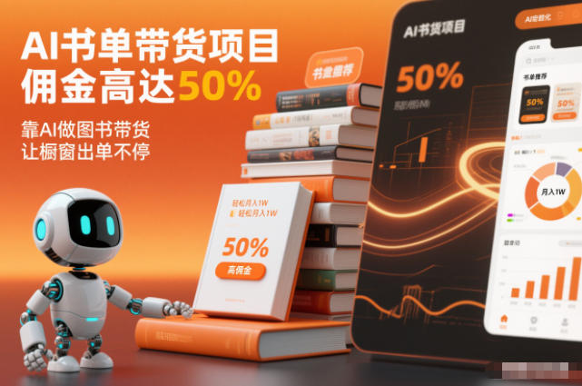 AI书单带货项目，佣金高达50%，靠AI做图书带货，让橱窗出单不停，轻松月入1W-禾谷轻创网