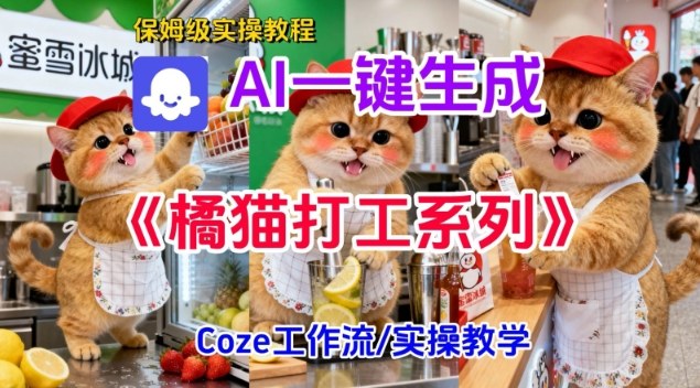 Coze扣子工作流一键生成胖橘猫打工短视频，保姆级实操搭建教学-禾谷轻创网