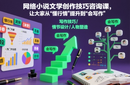 网络小说文学创作技巧咨询课，让大家从“懂行情”提升到”会写作”的高度-禾谷轻创网