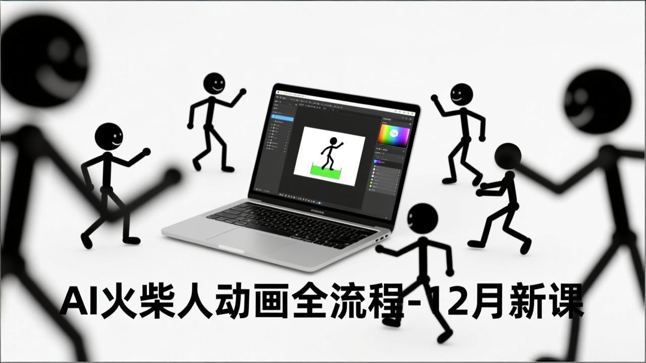 AI火柴人动画全流程-12月新课，文案生成、声音克隆、视频剪辑，零基础快速产出动画-禾谷轻创网