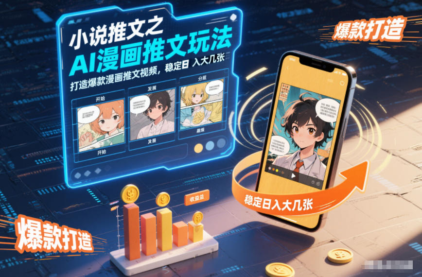 小说推文之AI漫画推文玩法，打造爆款漫画推文视频，稳定日入大几张-禾谷轻创网