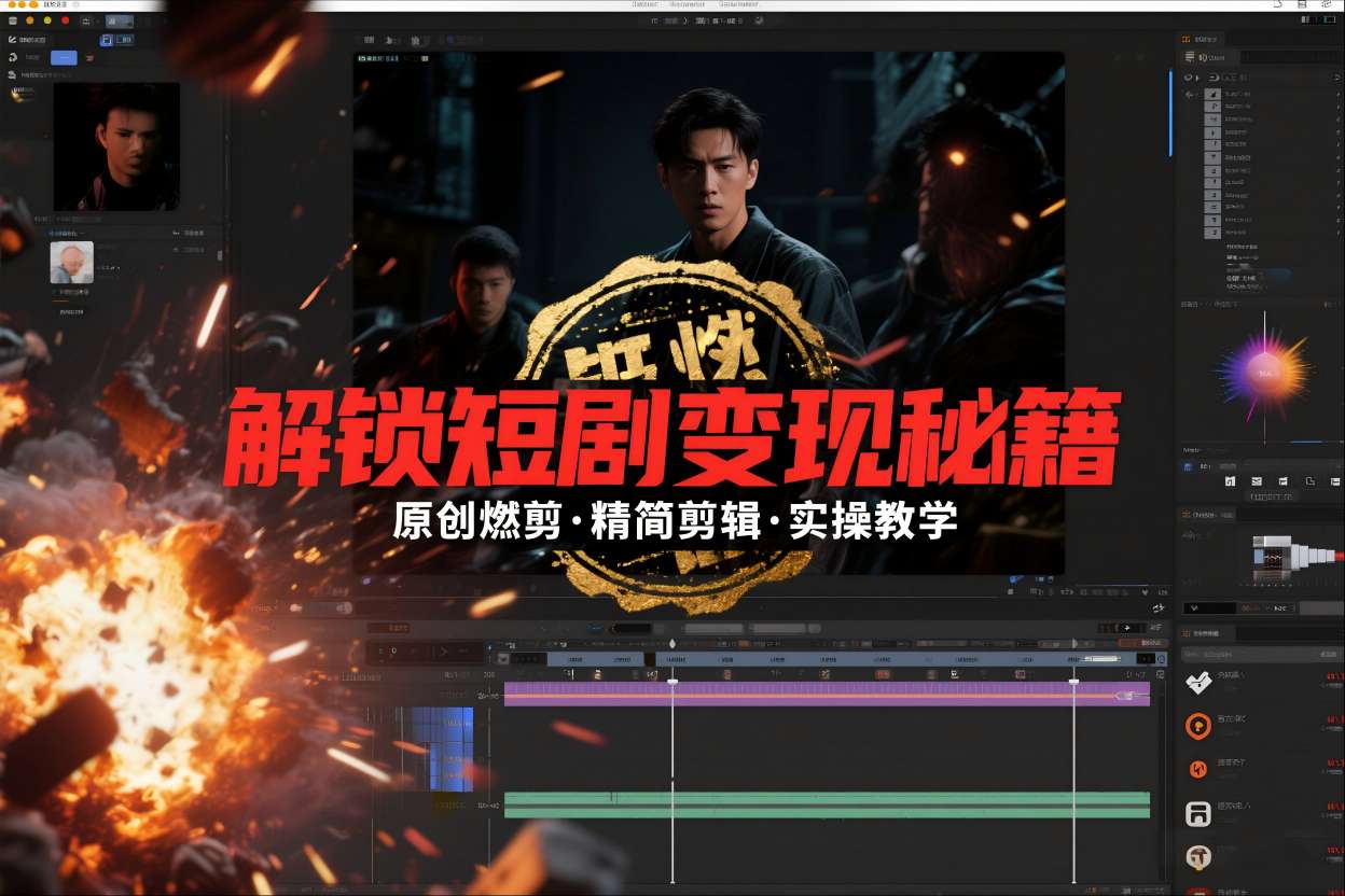 短剧拉新之原创燃剪精简剪辑实操课，解锁短剧变现秘籍-禾谷轻创网