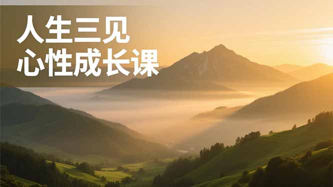 人生三见心性成长课，见天地众生自己，搞透人性安顿身心，活出清晰自我，内在富足无价-禾谷轻创网