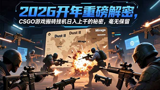 2026开年重磅解密，CSGO游戏搬砖挂机日入上千的秘密，毫无保留-禾谷轻创网