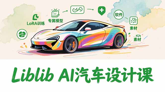 2025Liblib AI汽车设计课，文生图入门、LoRA训练、专属模型，快速上手【实战+解说+软件+素材】-禾谷轻创网
