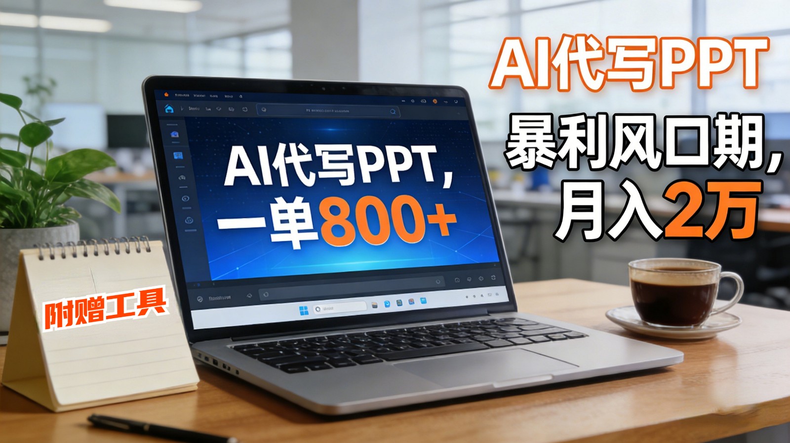 AI 代写做 PPT！一单狂赚 800+，风口期月入 2 万(工具 + 提示词直接送)-禾谷轻创网