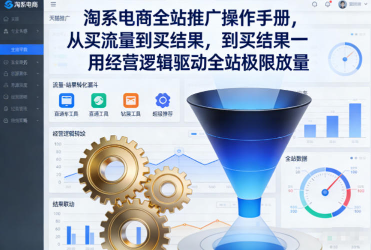 淘系电商全站推广操作手册，从买流量到买结果一用经营逻辑驱动全站极限放量-禾谷轻创网