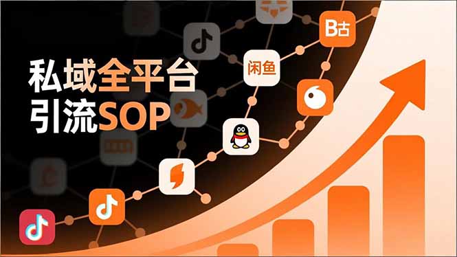 私域全平台引流SOP，抖音/快手/小红书/微信/QQ/B站/闲鱼等，技术合集，高效转化公域流量-禾谷轻创网