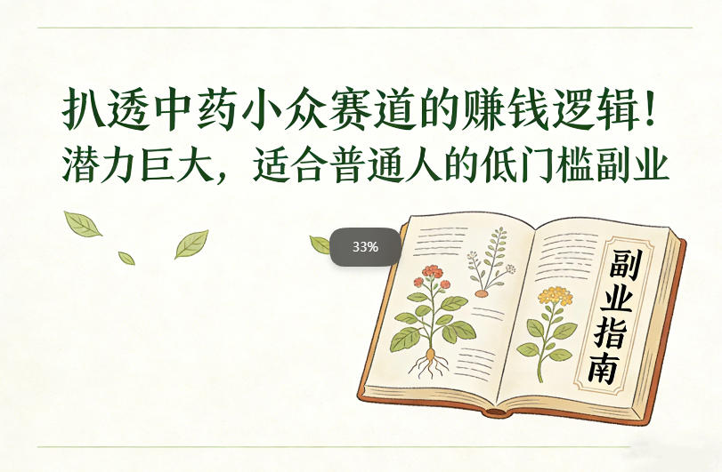 扒透中药小众赛道的賺米逻辑，潜力巨大，适合普通人的低门槛副业-禾谷轻创网