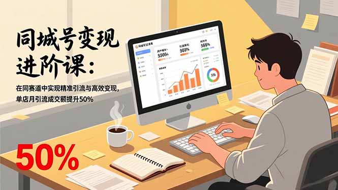 同城号变现进阶课：在同城赛道中实现精准引流与高效变现，单店月引流成交额提升50%-禾谷轻创网