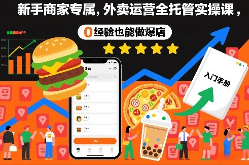 新手商家专属，外卖运营全托管实操课，0经验也能做爆店-禾谷轻创网