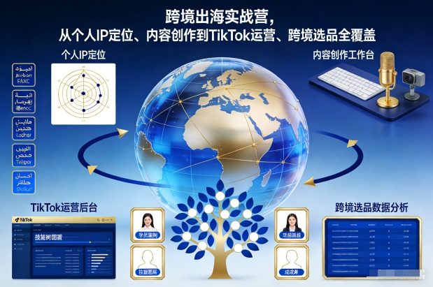 跨境出海实战营，从个人IP定位、内容创作到TikTok运营、跨境选品全覆盖-禾谷轻创网