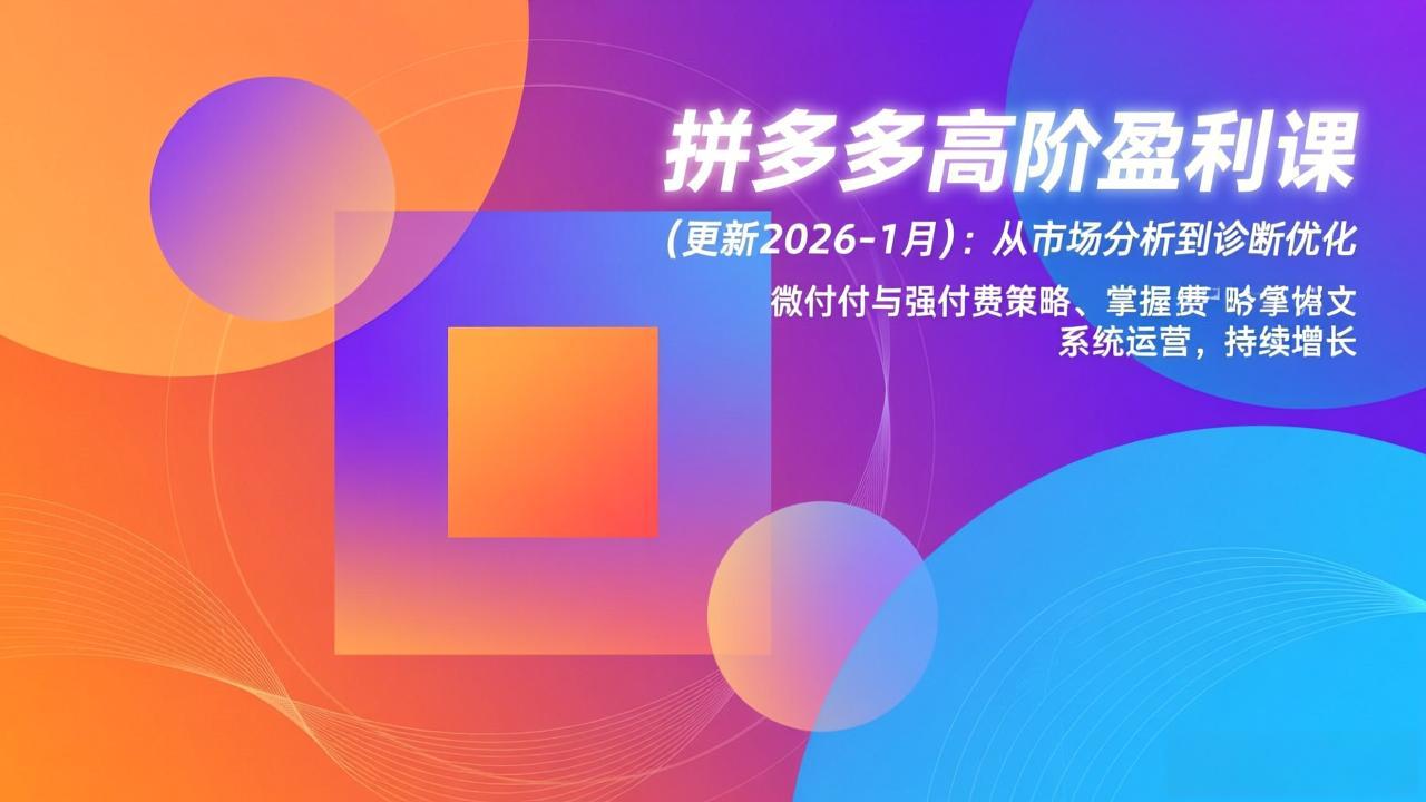拼多多高阶盈利课(更新2026-1月-禾谷轻创网