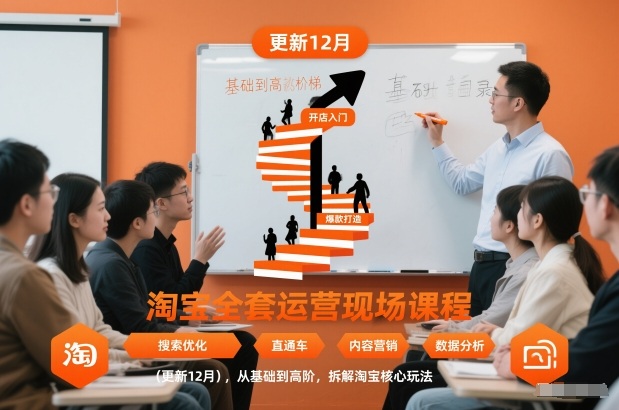 淘宝全套运营现场课程(更新26年1月)，从基础到高阶，拆解淘宝核心玩法-禾谷轻创网