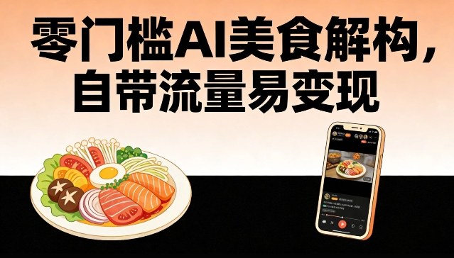 零门槛AI美食解构，自带流量易变现-禾谷轻创网
