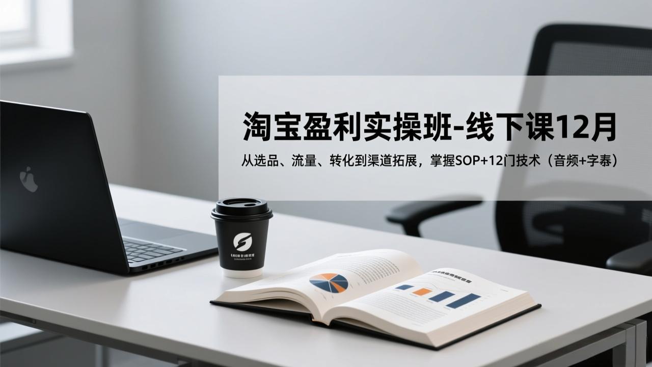淘宝盈利实操班-线下课12月，从选品、流量、转化到渠道拓展，掌握SOP+12门技术(音频+字幕-禾谷轻创网