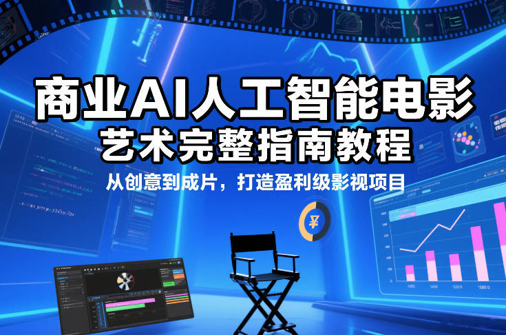 商业AI人工智能电影制作的艺术完整指南教程，从创意到成片，打造盈利级影视项目-禾谷轻创网