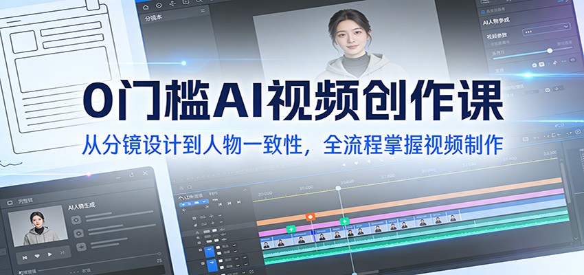 0门槛AI视频创作课：从分镜设计到人物一致性，全流程掌握视频制作-禾谷轻创网