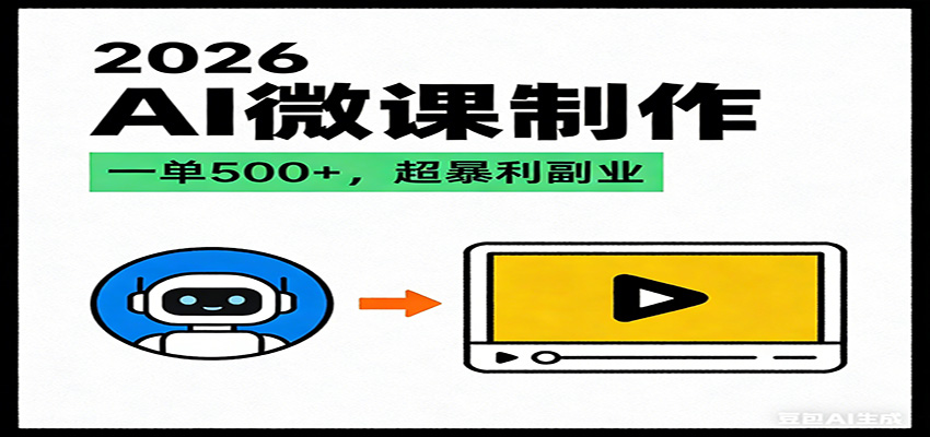 2026AI 风口最稳副业：微课代写制作，一单 500+，人人可做的蓝海项目-禾谷轻创网