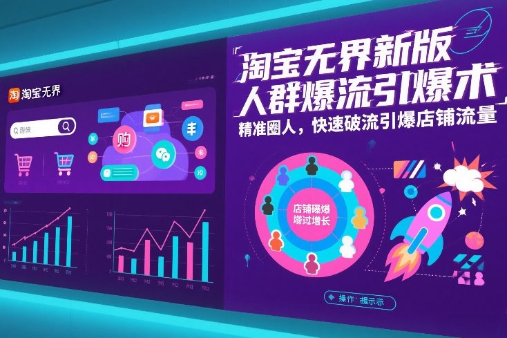 淘宝无界新版人群爆流引爆术，精准圈人，快速破流引爆店铺流量-禾谷轻创网