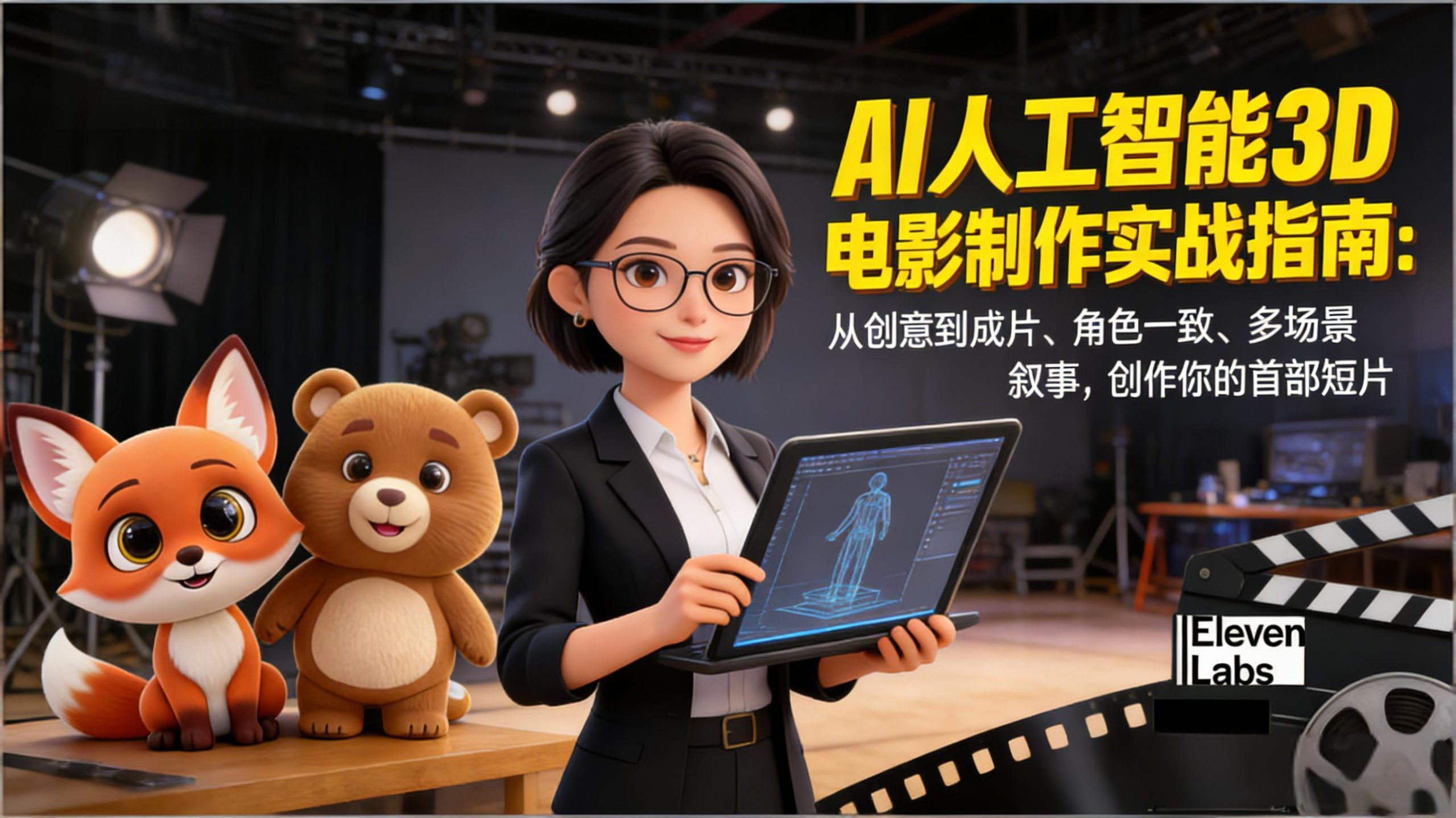 AI人工智能3D电影制作实战指南：从创意到成片、角色一致、多场景叙事，创作你的首部短片-禾谷轻创网