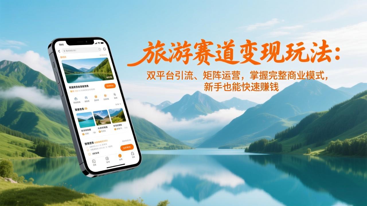 旅游赛道变现玩法：双平台引流、矩阵运营，掌握完整商业模式，新手也能快速赚钱-禾谷轻创网