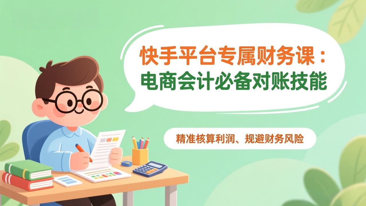 快手平台专属财务课：电商会计必备对账技能，精准核算利润、规避财务风险-禾谷轻创网