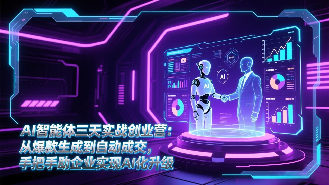 AI智能体三天实战创业营：从爆款生成到自动成交，手把手助企业实现AI化升级-禾谷轻创网