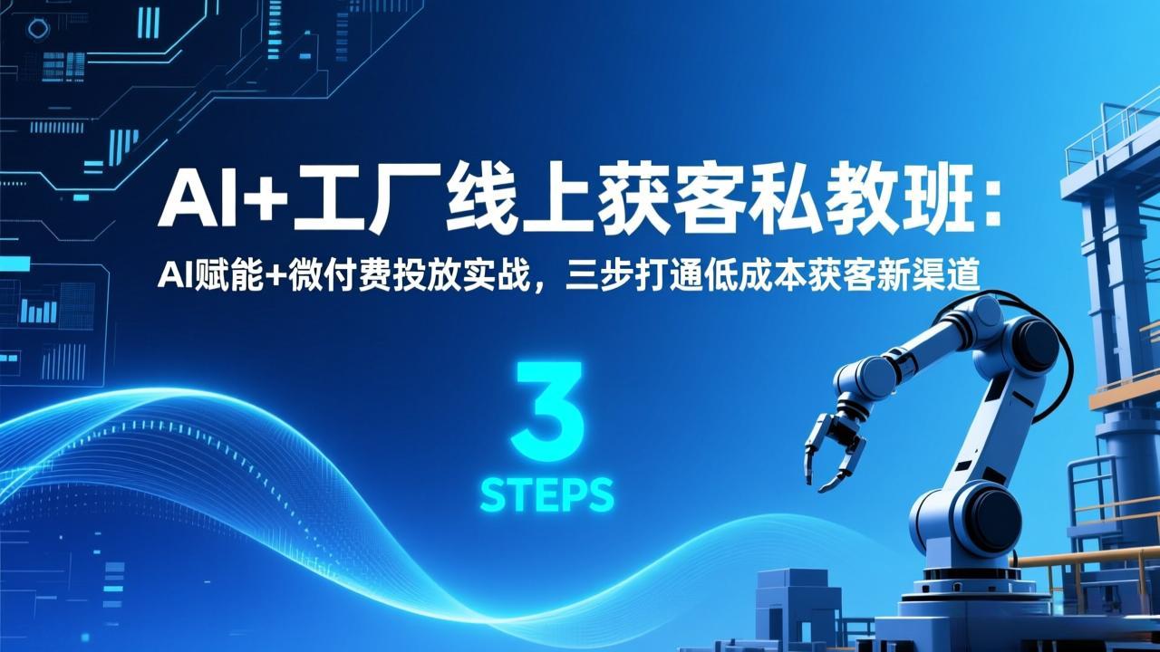 AI+工厂线上获客私教班：AI赋能+微付费投放实战，三步打通低成本获客新渠道-禾谷轻创网