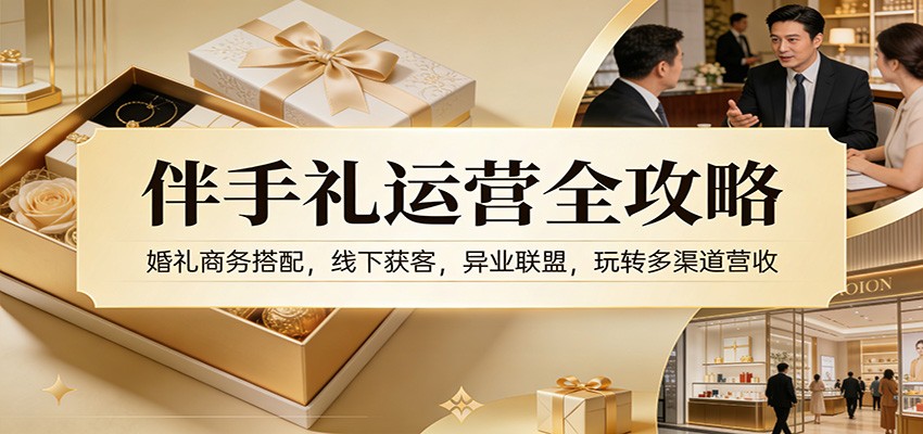 伴手礼运营全攻略：婚礼商务搭配，线下获客，异业联盟，玩转多渠道营收-禾谷轻创网