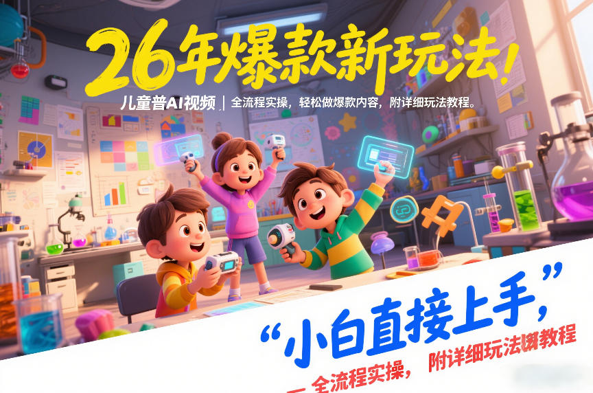26年爆款新玩法，儿童科普AI视频，全流程实操，轻松做爆款内容，小白直接上手，附详细玩法教程-禾谷轻创网