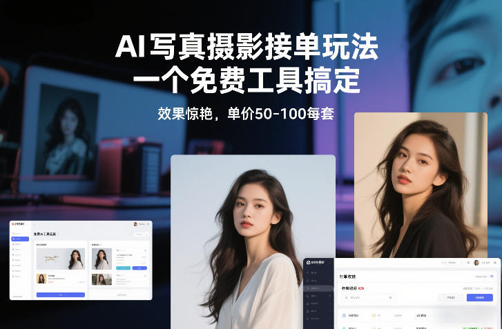 AI写真摄影接单玩法，一个免费工具搞定，效果惊艳，单价50-100每套-禾谷轻创网
