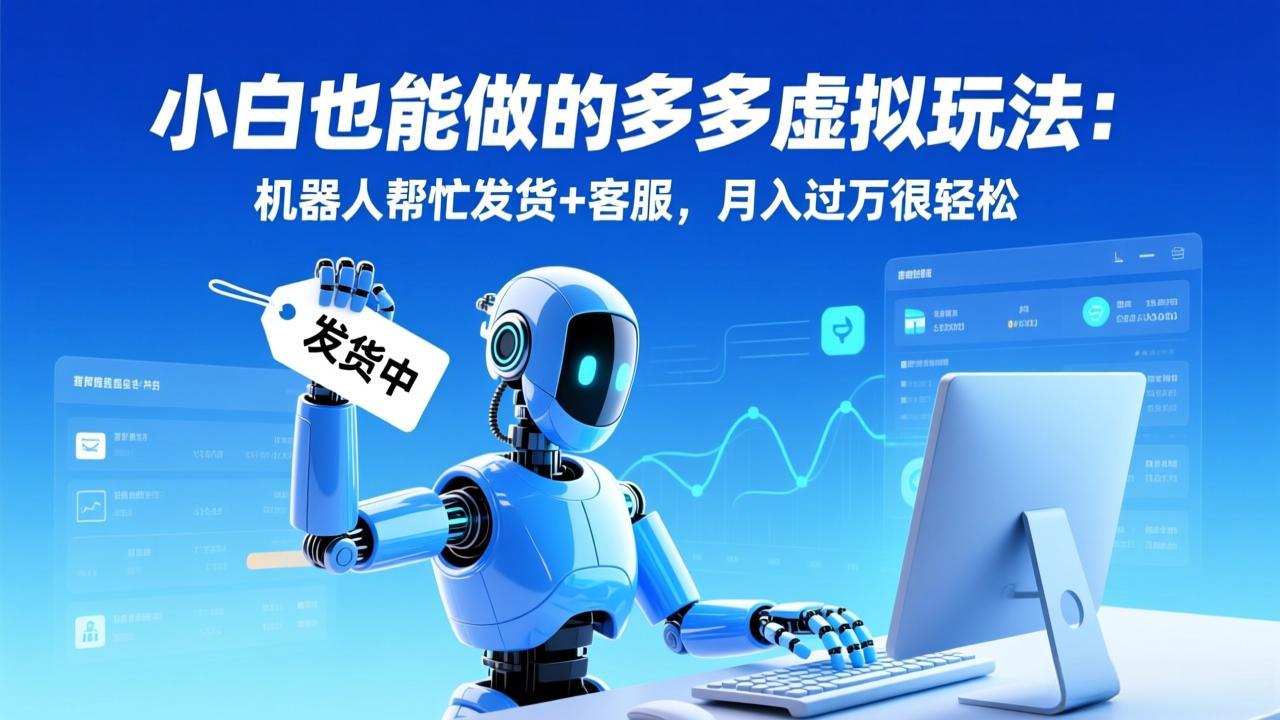 小白也能做的多多虚拟玩法：机器人帮忙发货+客服，月入过万很轻松-禾谷轻创网