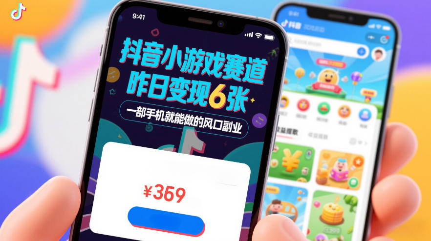 抖音小游戏赛道，昨日变现600+，零基础一部手机就能做的风口副业【揭秘】-禾谷轻创网