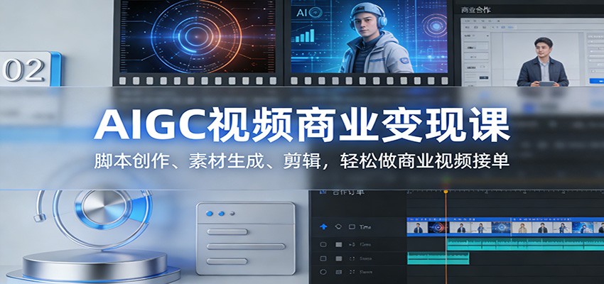 AIGC视频商业变现课：脚本创作、素材生成、剪辑，轻松做商业视频接单-禾谷轻创网