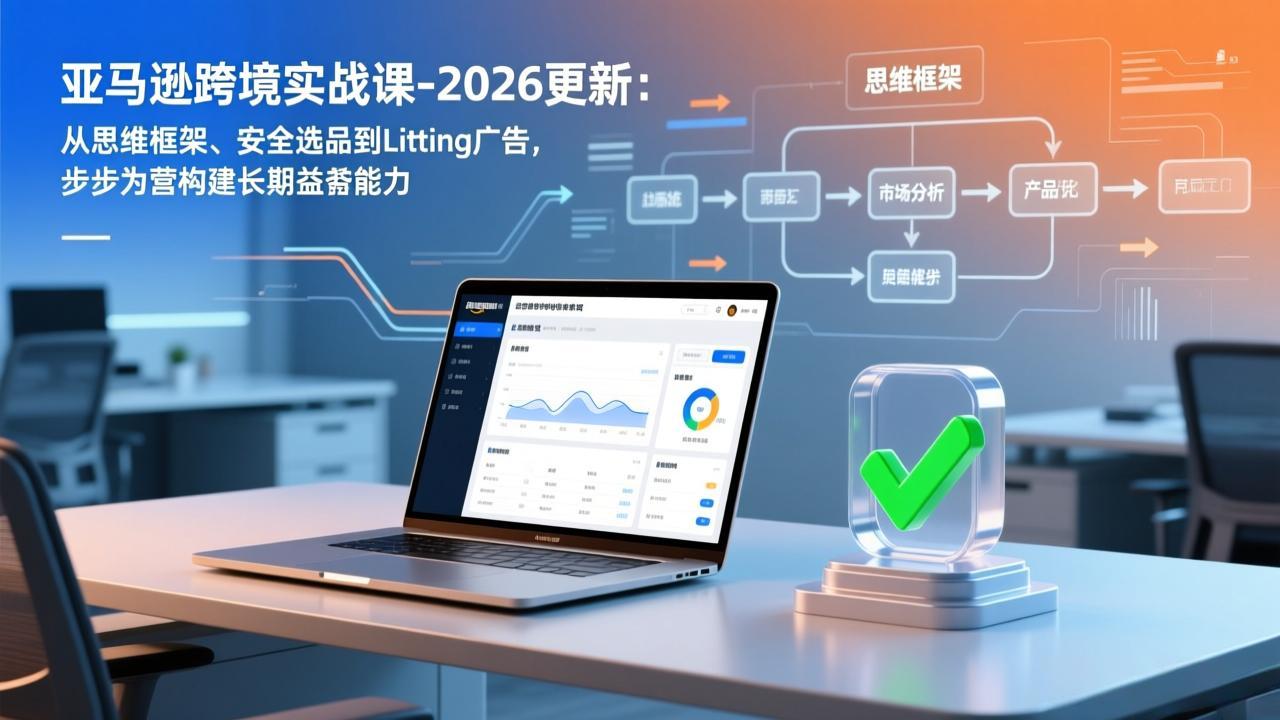 亚马逊跨境实战课-2026更新:从思维框架、安全选品到Listing广告,步步为营构建长期盈利能力-禾谷轻创网