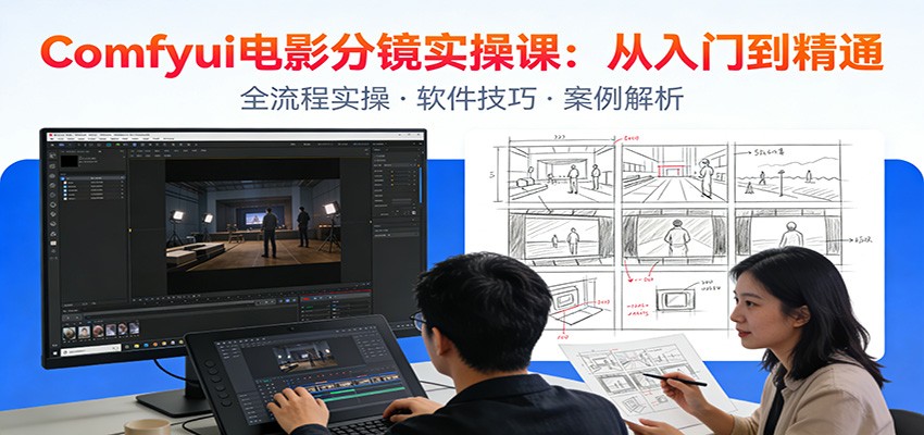ComfyUI电影分镜实操课：分镜一致性，全流程AI视频制作，零基础也能做专业分镜-禾谷轻创网